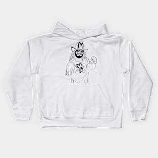 Macho Man Line art Kids Hoodie